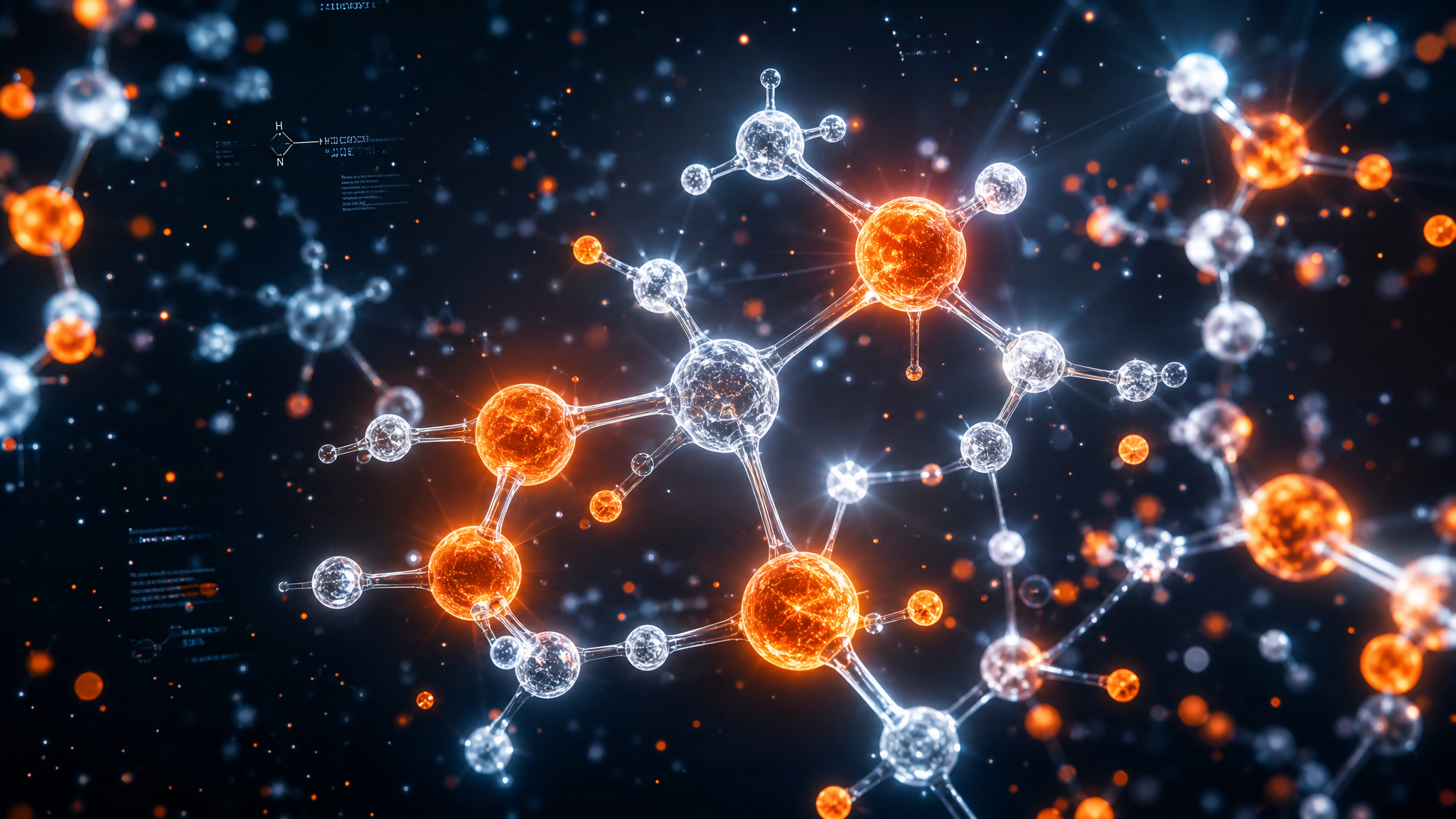 Molecular structure visualization representing peptide research and science